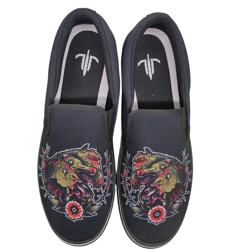 Last Light Apparel Undead Pharaohs Horses Slip On Shoes Black Mens 10 HG9239‎